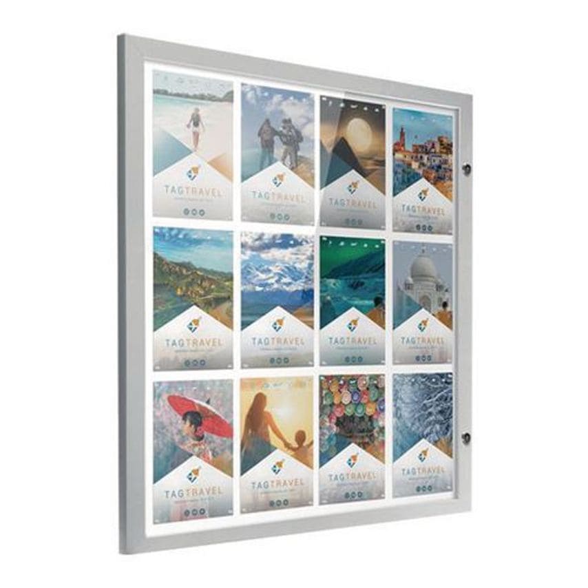 Slingsby Lockable Magnetic Noticeboard for Indoors and Outdoors - 12 X A4, 1076