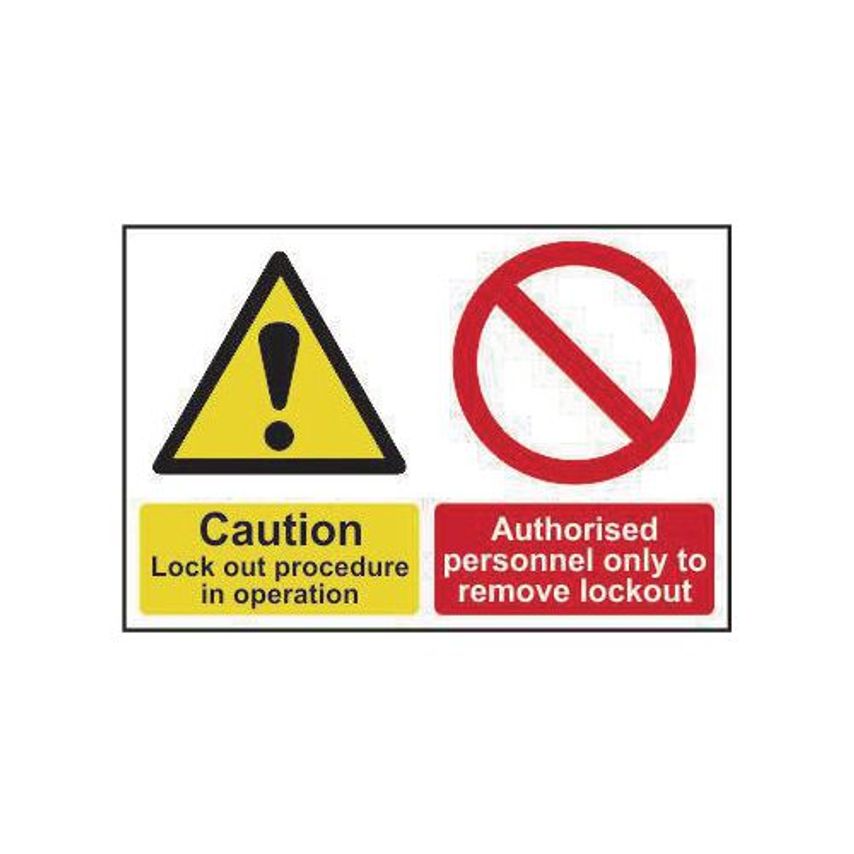 Caution Lock Out Procedure In Operation/Authorised Personnel Only to Remove Lockout Sign
