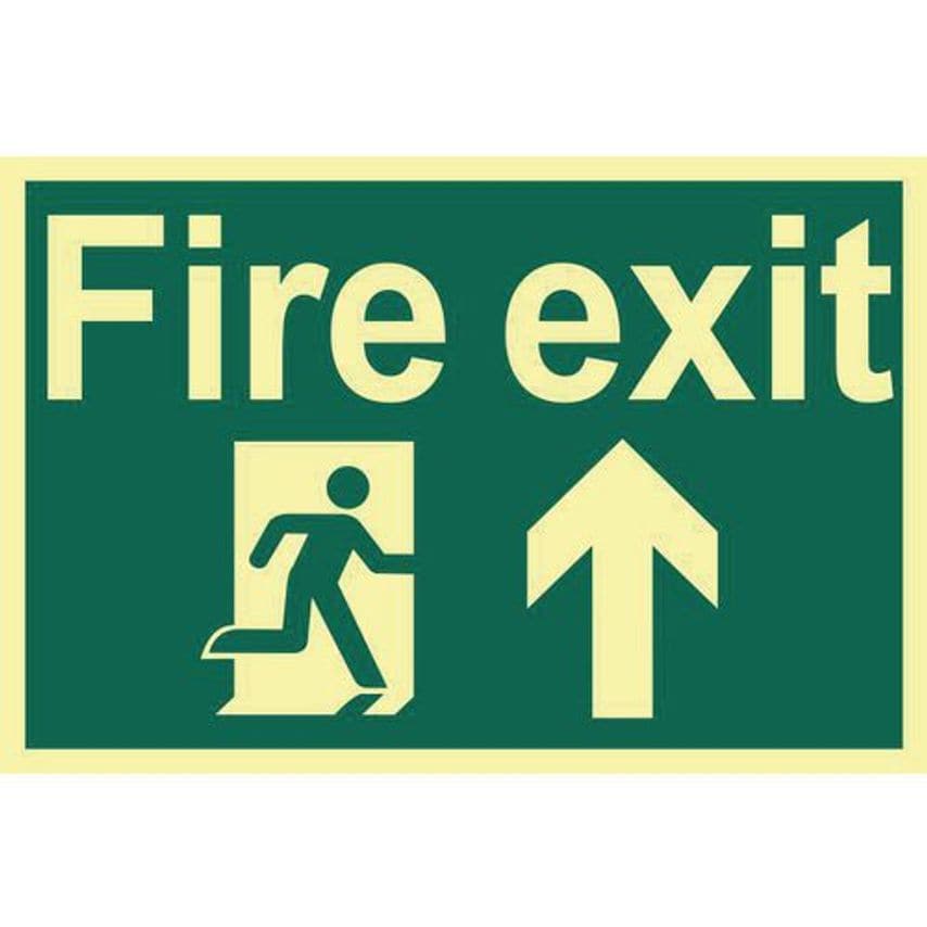 Slingsby Fire Exit Running Man Arrow Up Sign 421385