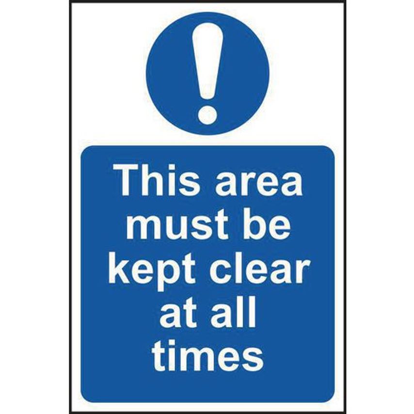 Slingsby This Area Must Be Kept Clear At All Times Sign 422520