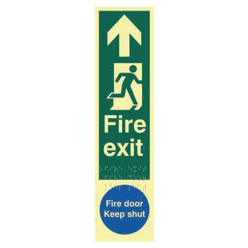 Slingsby Fire Exit Man Right Arrow Up/Fire Door Keep Shut Sign 424610
