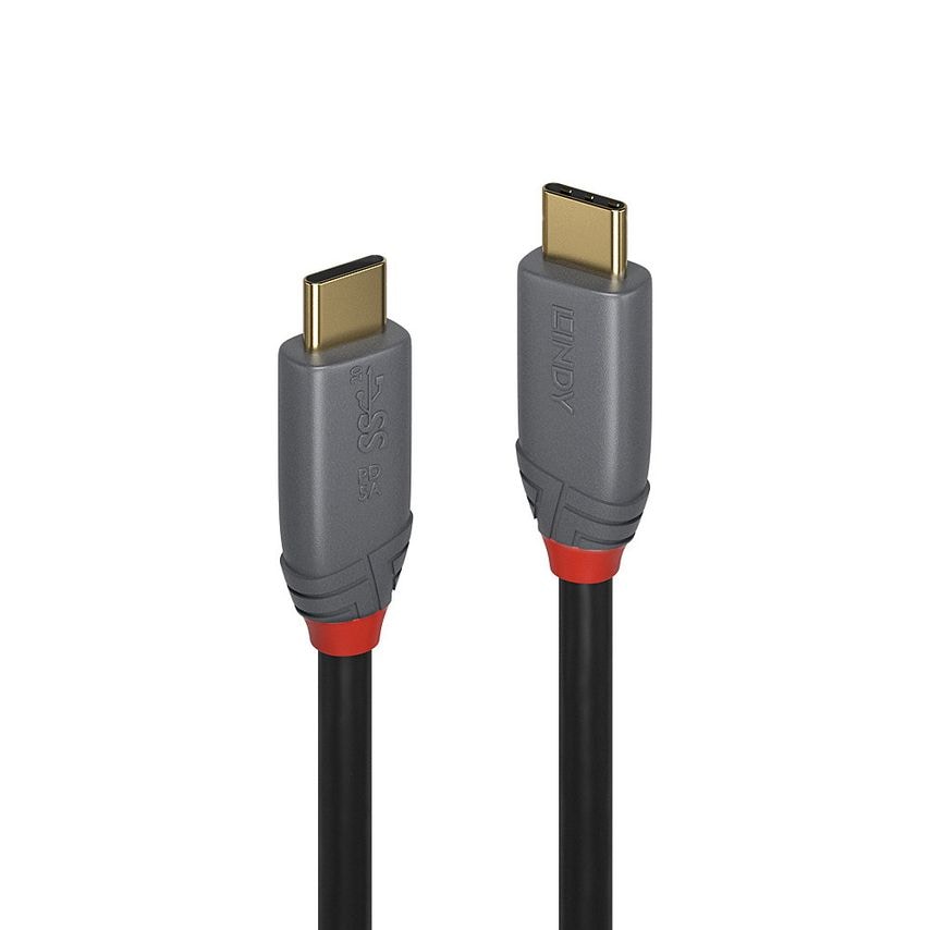 Lindy 1m USB 3.2 Type C Cable, 5A Pd, Anthra Line