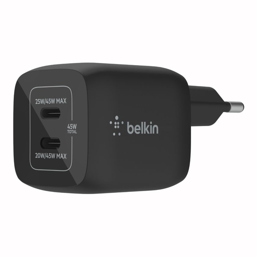 Belkin 45W USB-C Charger with 2 Ports, Fast Charging with Power Delivery 3.0 and