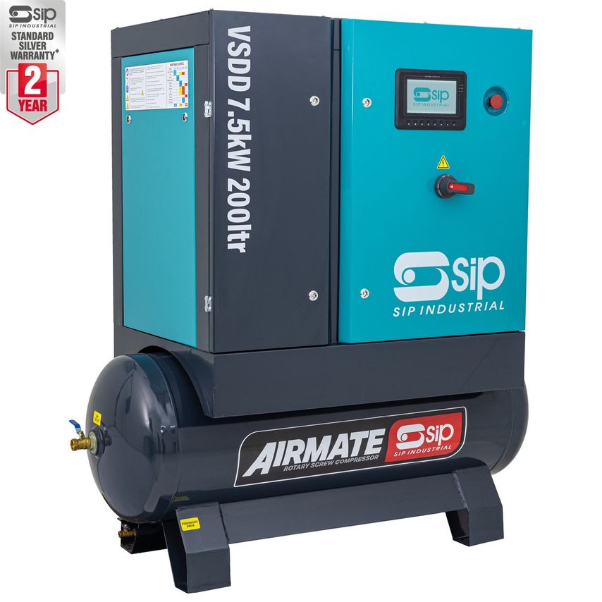 SIP 08261 Vsdd 7.5kW 10bar 200ltr Screw Compressor
