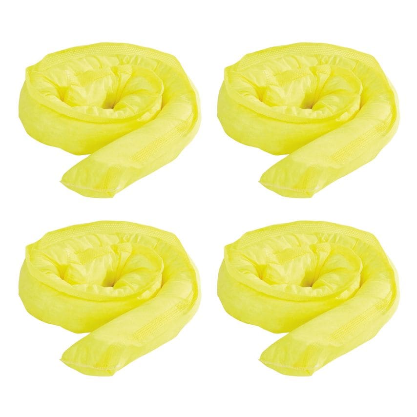 8CM X 1.2M CHEMICAL ABSORBENT SPILL SOCKS - ABORBS 80L - BOXED