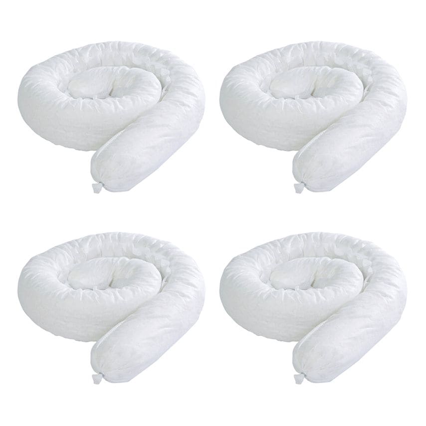 BearTOOLS Spill Control White Oil Absorbent Sock, Pack of 4
