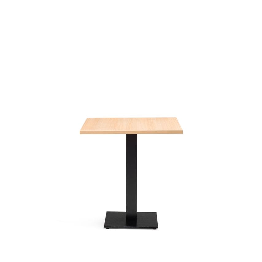 Forza table Black Cast Metal Dining Base & 800mm Square Oak MFC Top