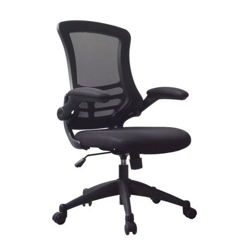 Slingsby Medium Height Mesh Back Office Chair with Fold Up Arms and Black Frame