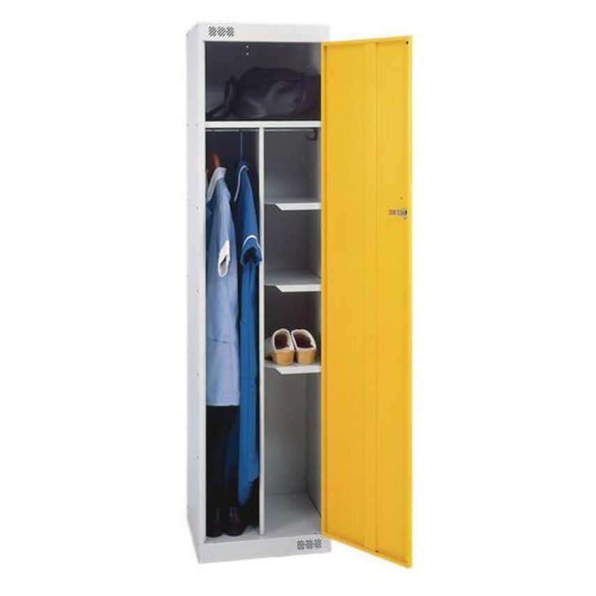 Slingsby Uniform Lockers - Standard Top, Yellow Door Body Colour Light Grey Door