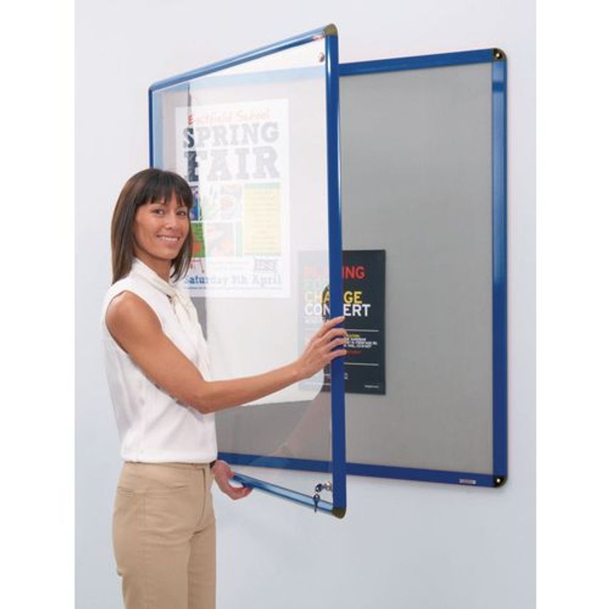 Slingsby Shield Heavy Duty Tamperproof Slimline Lockable Office Noticeboards - A