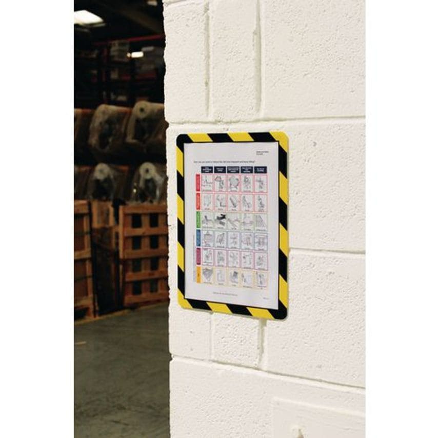 Slingsby Coloured Document Frames - A4 - Magnetic Colour Black/yellow Pack of 10