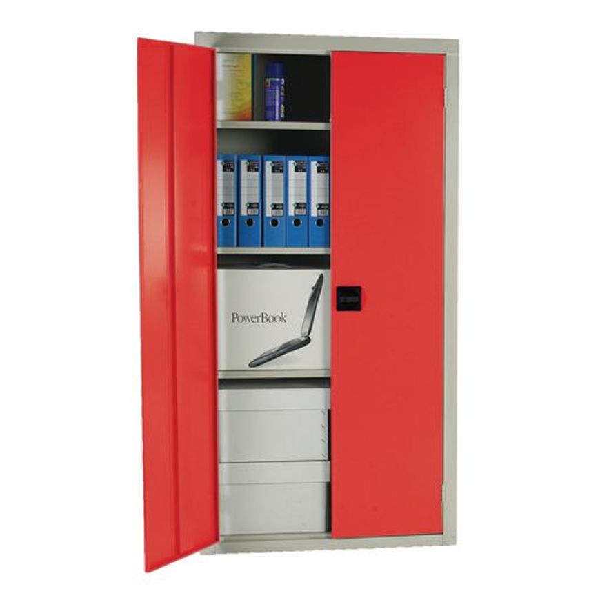 Slingsby Steel Workplace Cupboards with Coloured Doors - Choice of Five Sizes In