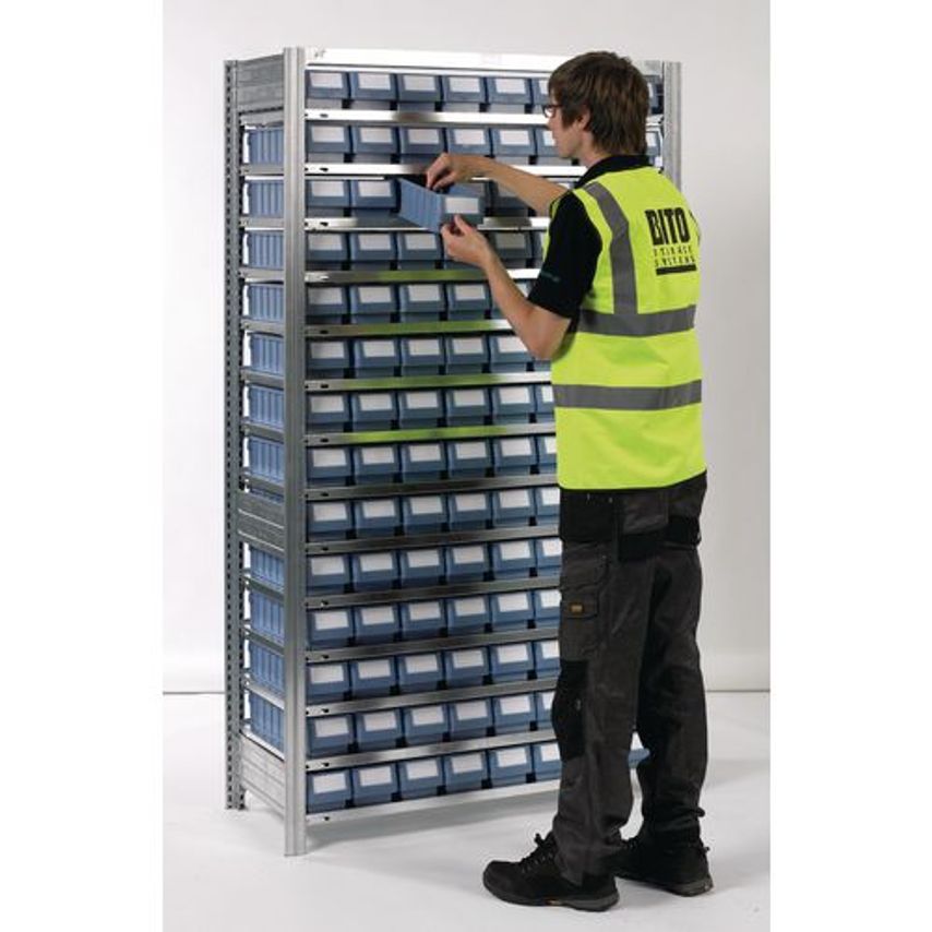 Slingsby Galvanised Shelving Including Shelf Bins Starter and Add on Bays - 14 S