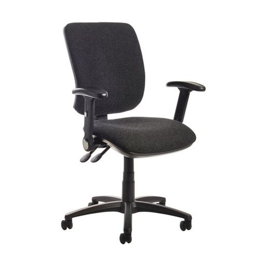Slingsby Three Lever High Back Operator Chair Colour Charcoal Arm Type Folding A