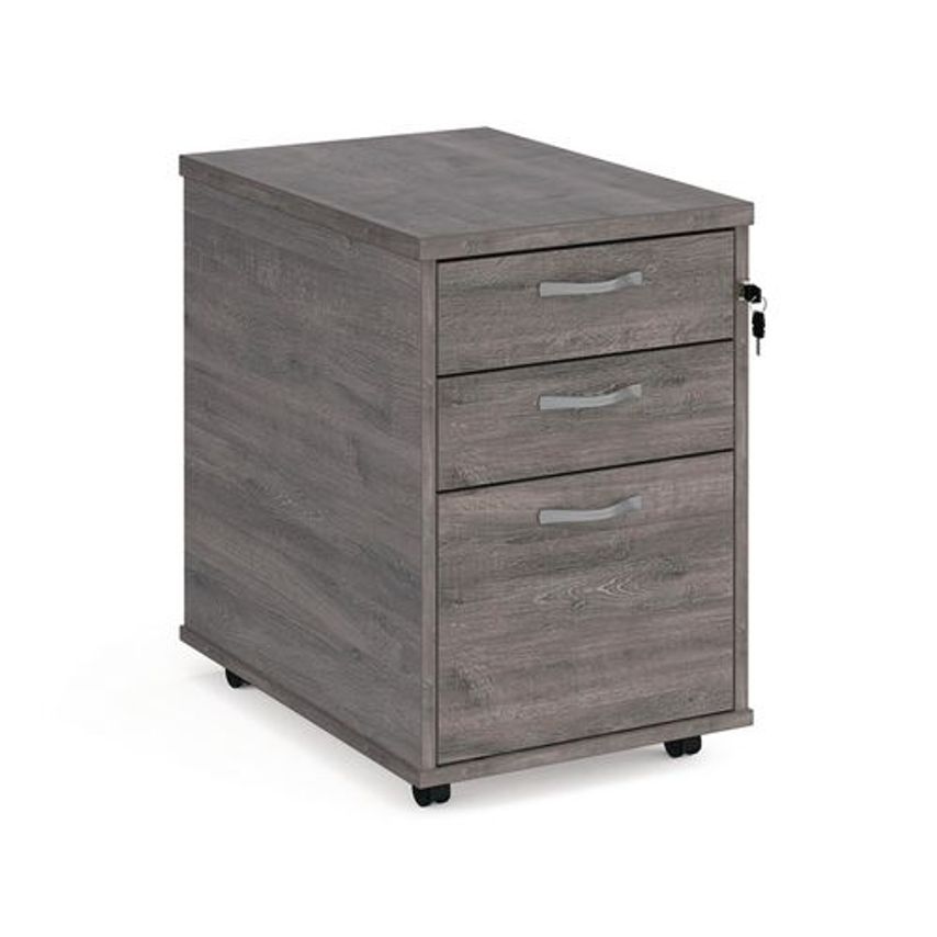 Slingsby Express Office Tall Mobile Pedestal Drawers - Standar Width, Grey Oak