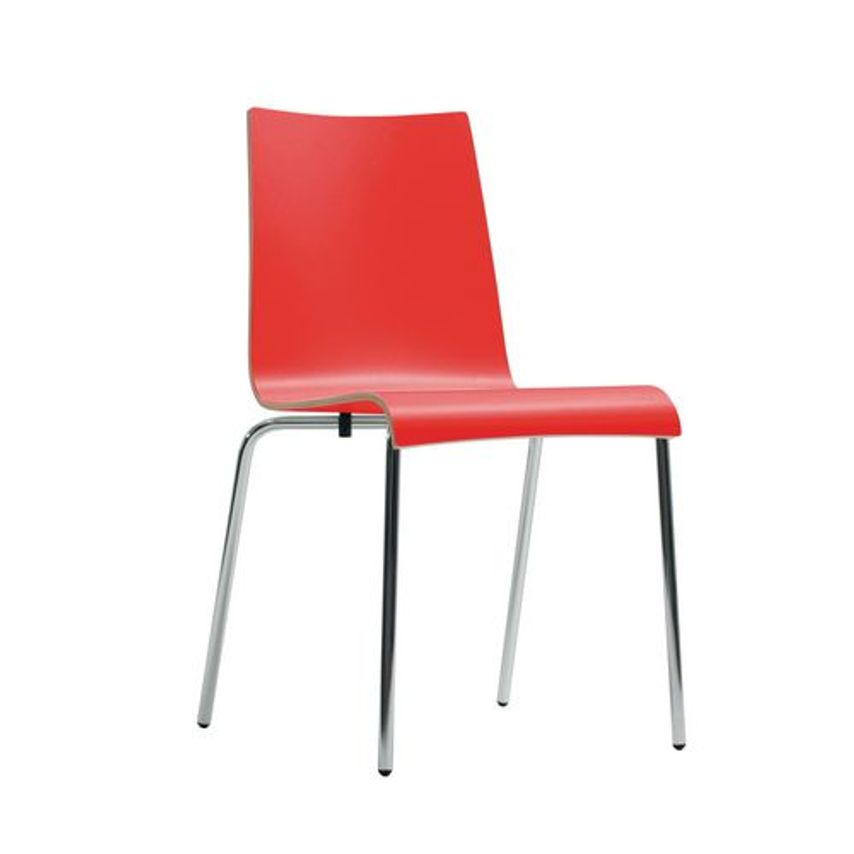 Slingsby Full Back Coloured Bistro Stacking Chairs Red
