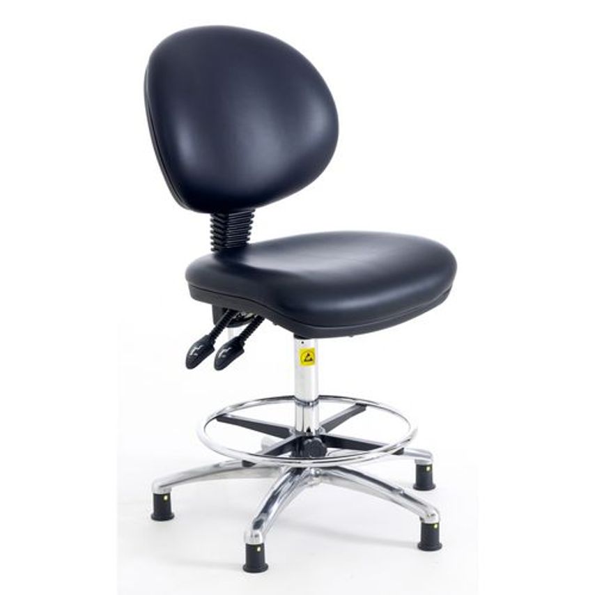 High Static Dissipative Fully Ergonomic Chair Black Vinly