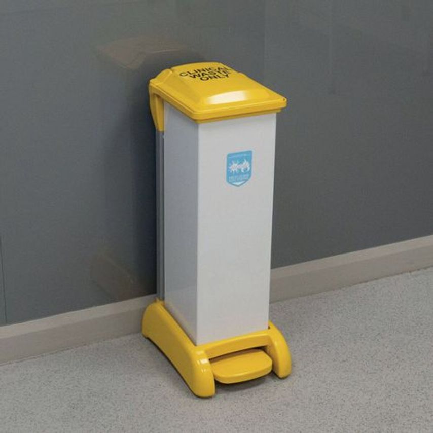 Slingsby Pedal Operated Plastic Fire Retardant Sack Holder Cap - L 28 Lid Yellow