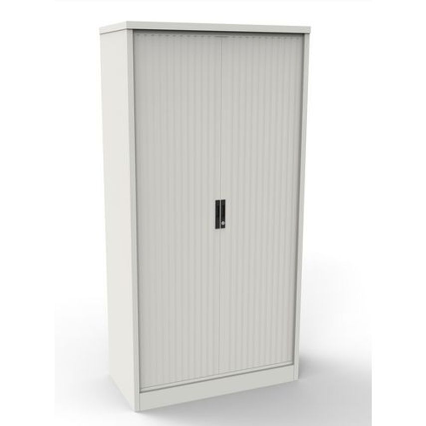 Slingsby Steel Tambour Storage Cupboard White H X W X D mm 2000
