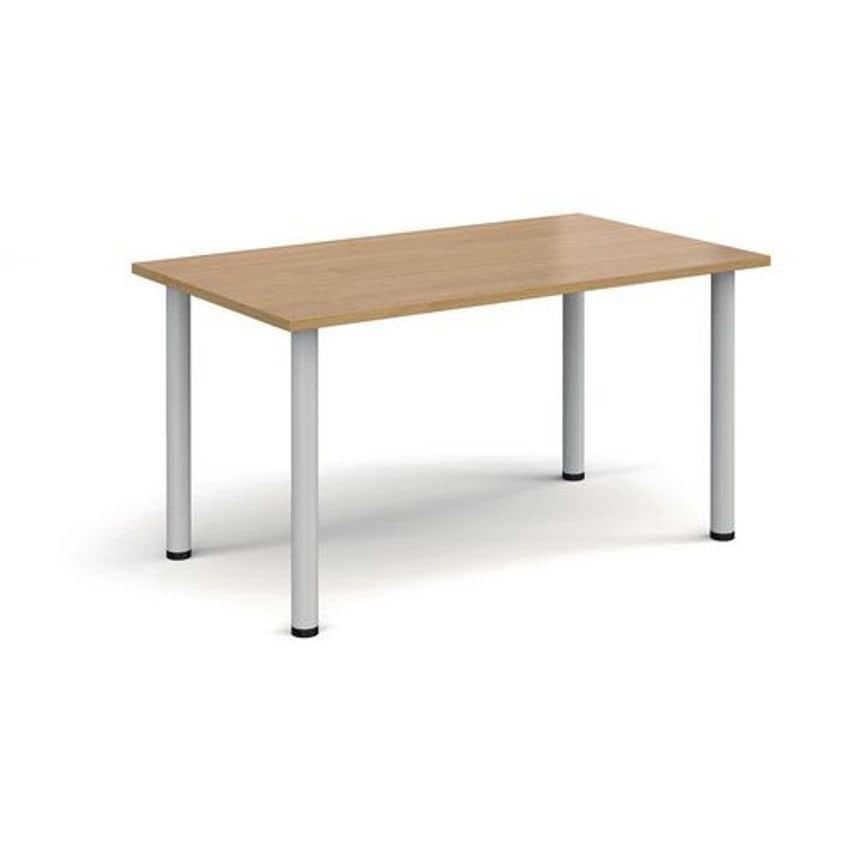 Slingsby Rectangular White Leg Meeting Table Colour Oak Width mm 1400