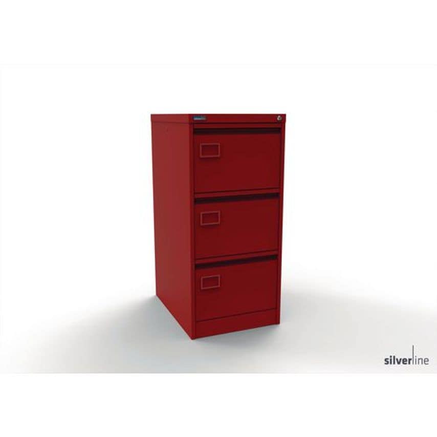 Slingsby Executive Filing Cabinets Description 3 Drawers Red