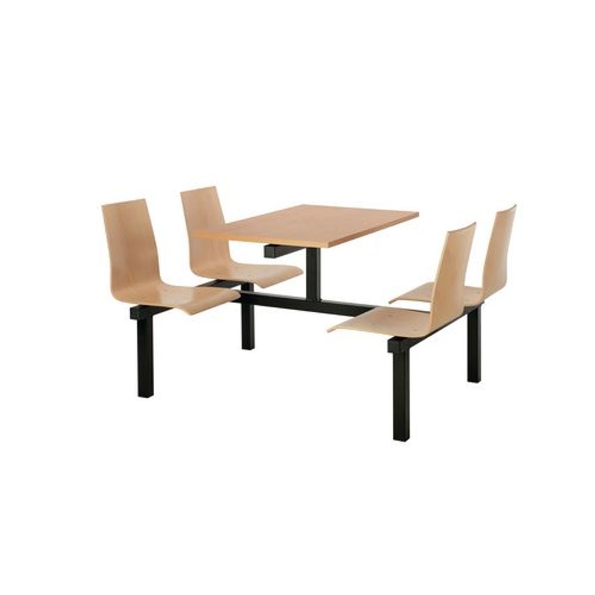 Slingsby Beech Seat Fixed Canteen Table and Chairs No. of Seats 4 Access 2 Way -
