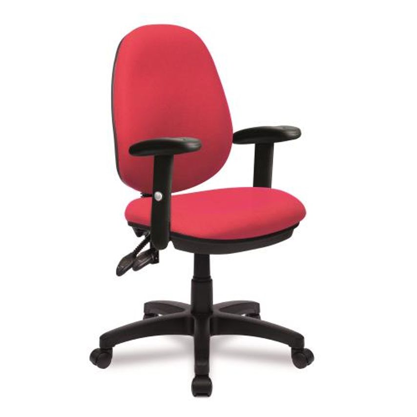 Slingsby Twin Lever Operator Office Chair, with Adjustable Arms, Red