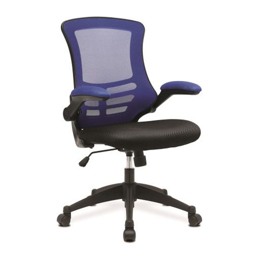 Slingsby Medium Height Mesh Back Office Chair with Fold Up Arms - Dual Colour, B