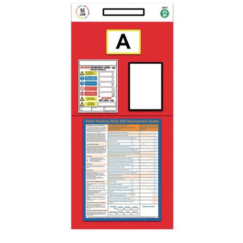 Slingsby Warehouse Rack Assessment Boards Type Single Red