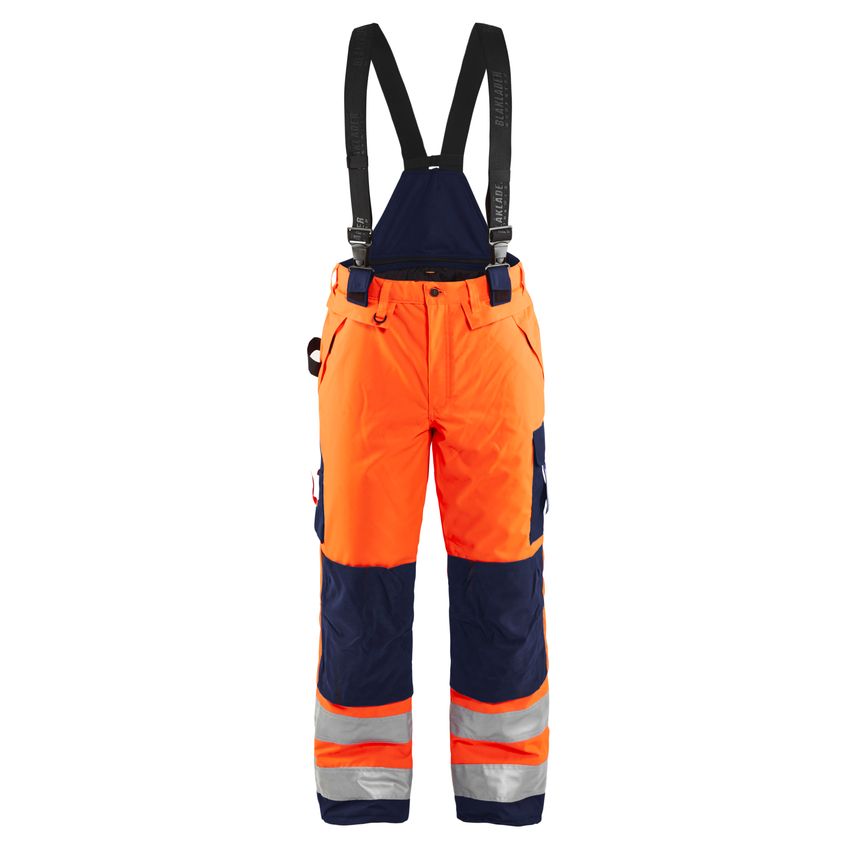 Blaklader Hi-Vis Winter Trousers 1885 Orange Navy Blue D92 UK-34S