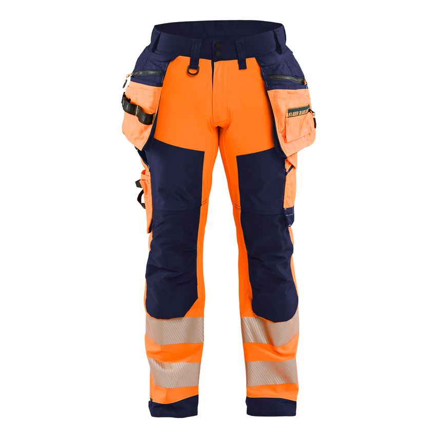 Blaklader Softshell Hi-vis Trousers 1820 Orange Navy Blue C60 UK-44R