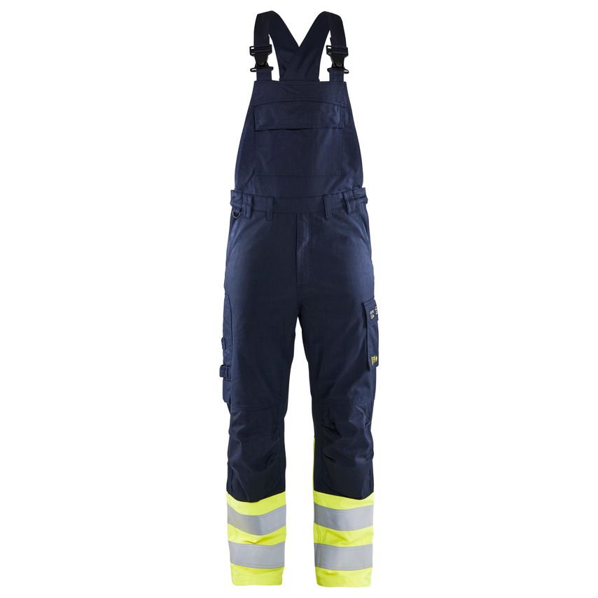 Blaklader Bib Trousers Inherent Steel 2605 Navy Blue Hi-vis Yellow C56 UK-40R