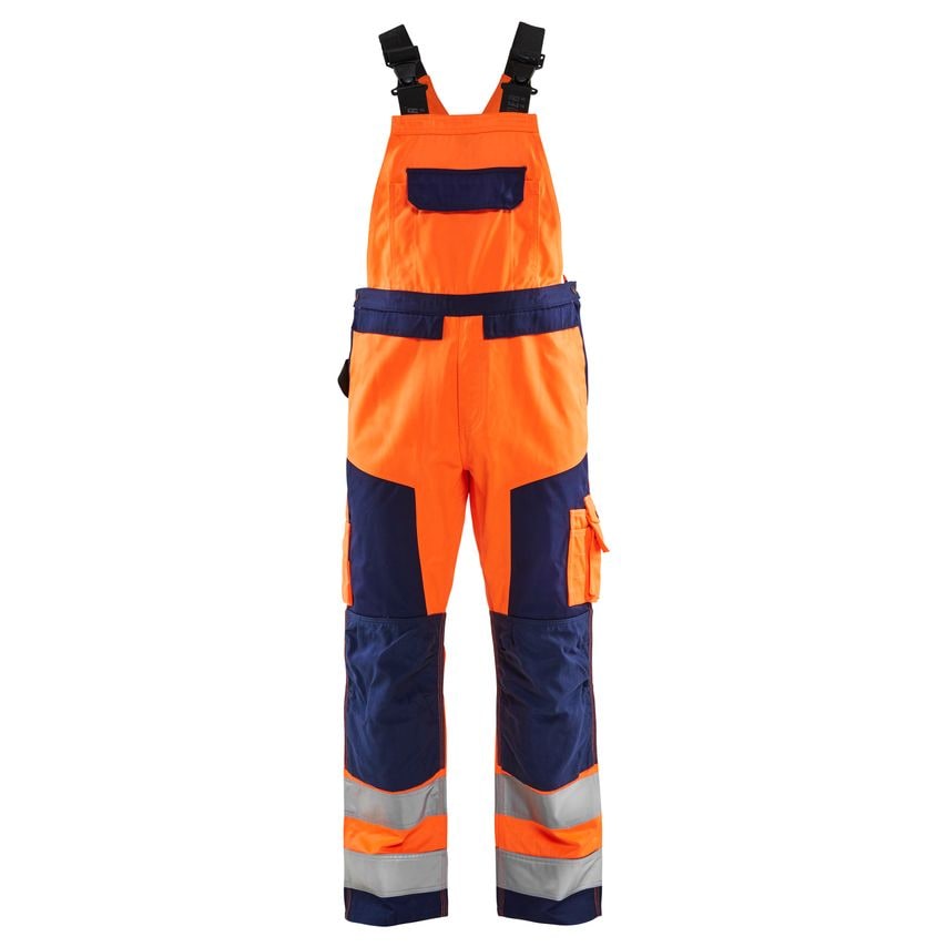 Blaklader Hi-Vis Bib Trousers 2660 Orange Navy Blue C158 UK-42L