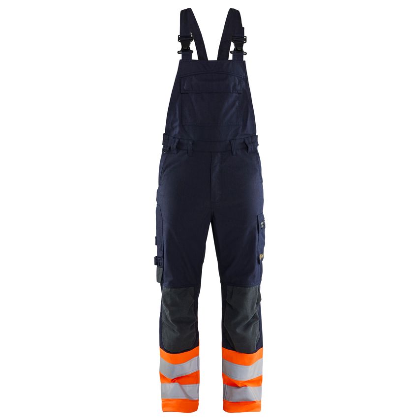 Blaklader Bib Trousers Multinorm Inherent 2888 Navy Blue Orange C60 UK-44R