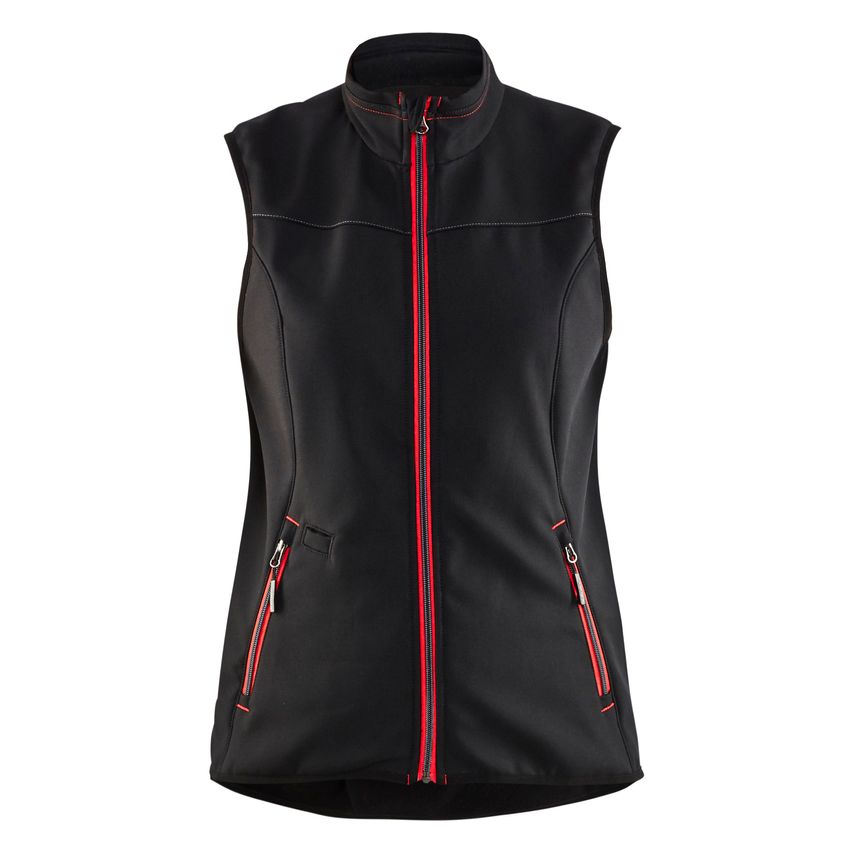 Blaklader Women's Softshell Vest 3851 Black Red XXXL
