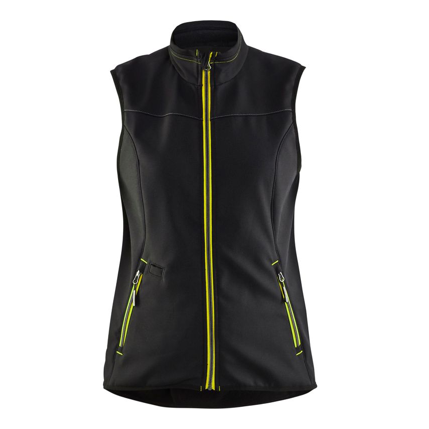 Blaklader Women's Softshell Vest 3851 Black Hi-vis Yellow L