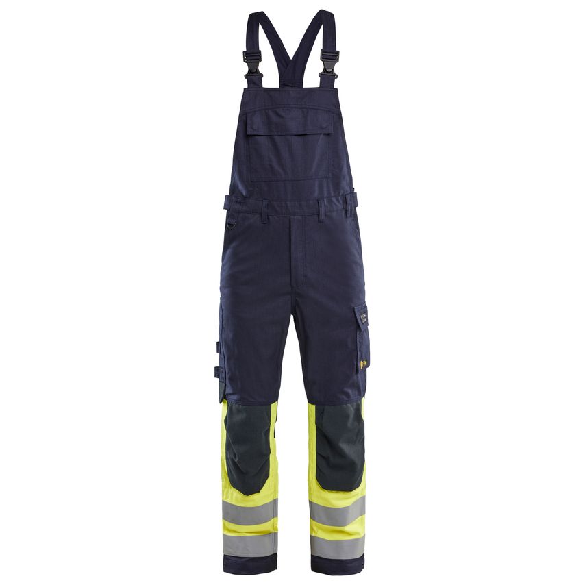Blaklader Bib Trousers Multinorm Inherent 2888 Navy Blue Hi-vis Yellow C62 UK-46