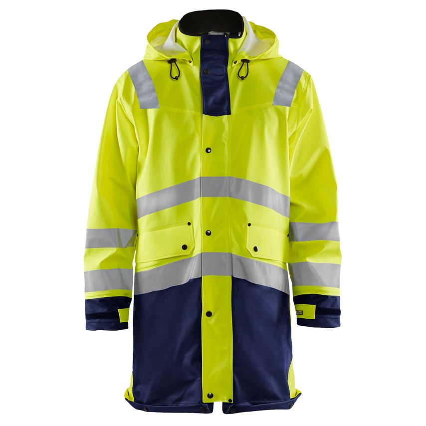 Blaklader Rain Coat Hi-Vis Level 3 4326 Hi-vis Yellow Navy Blue M