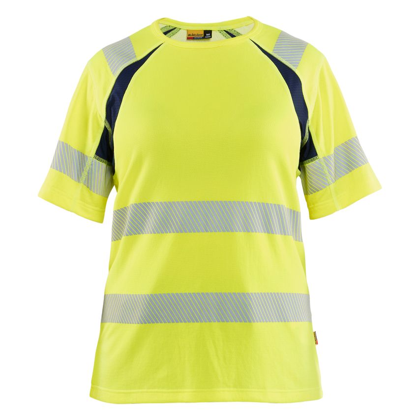 Blaklader Women's T-Shirt Hi-Vis 3503 Hi-vis Yellow Navy Blue XXXL