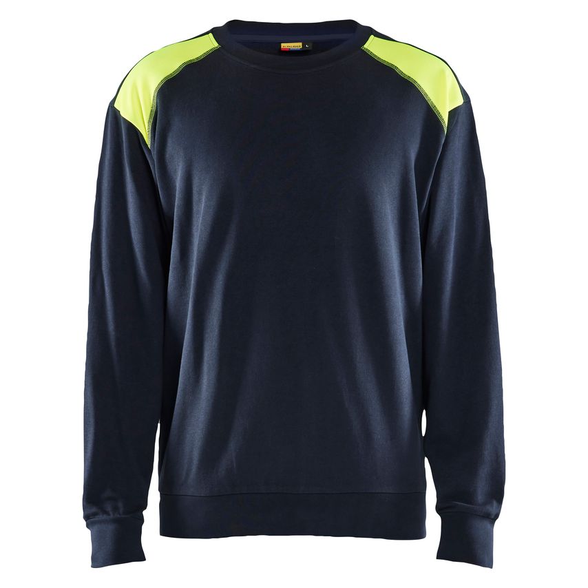 Blaklader Sweatshirt 3580 Dark Navy Blue Hi-vis Yellow 4XL