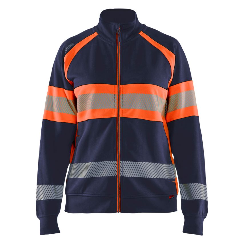 Blaklader Women's Hi-Vis Sweatshirt 3505 Navy Blue Orange S