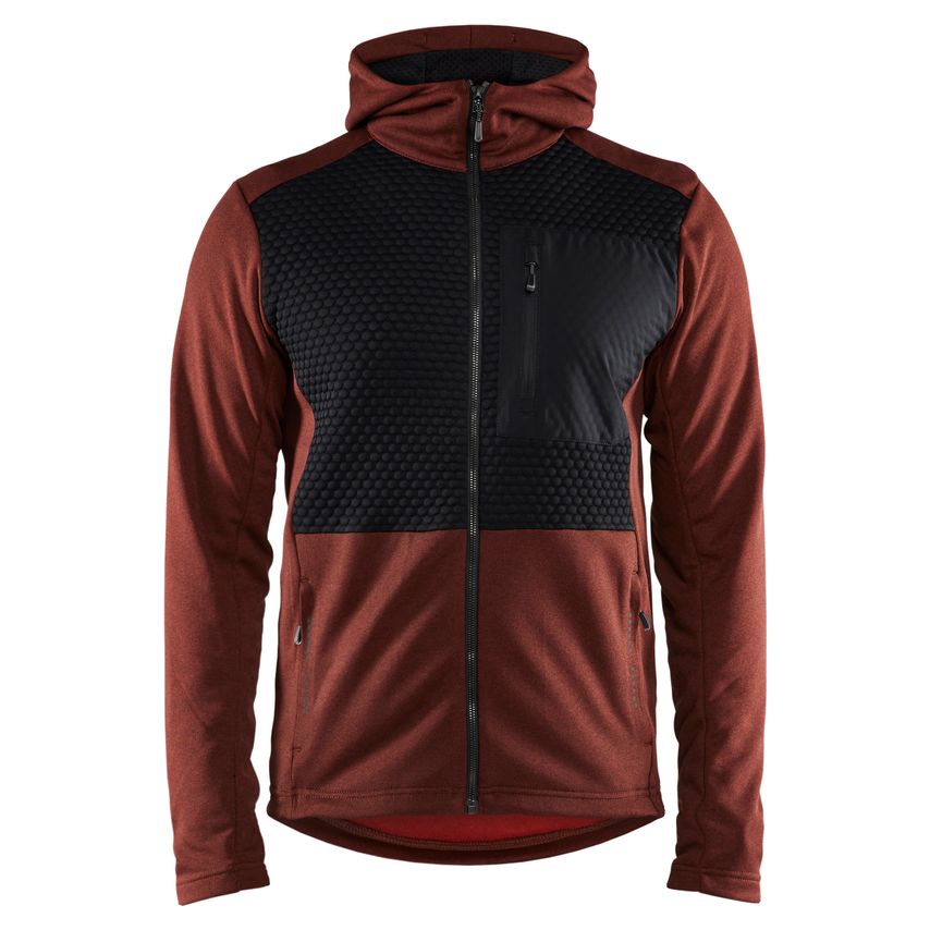 Blaklader Hoodie with Full-Length Zip 3540 Burned Red Black XS