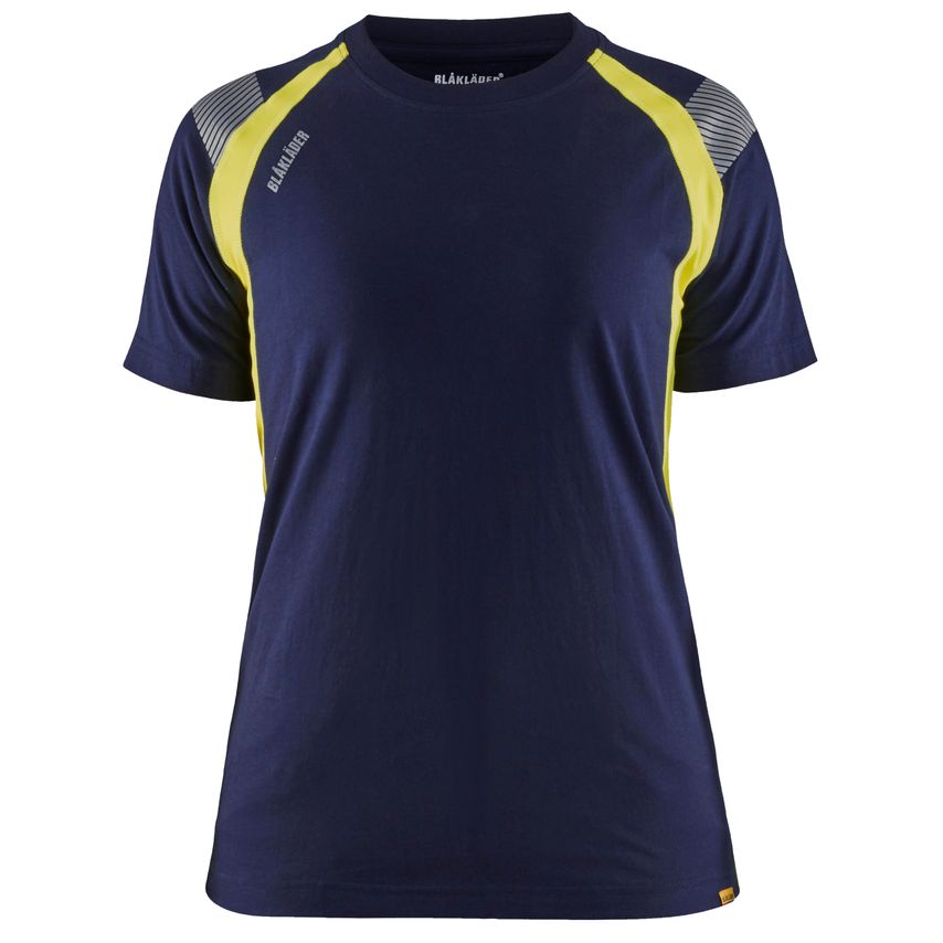 Blaklader Women's T-Shirt 3402 Navy Blue Hi-vis Yellow M