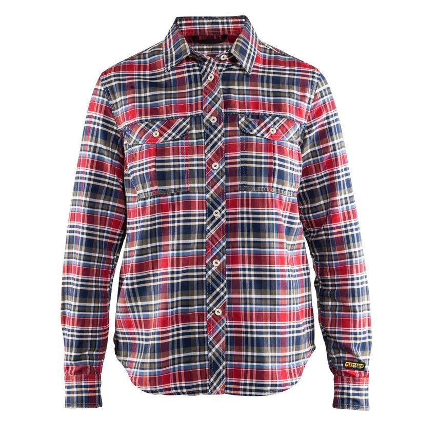 Blaklader Flannel Shirt Women 3209 Navy Blue Red S