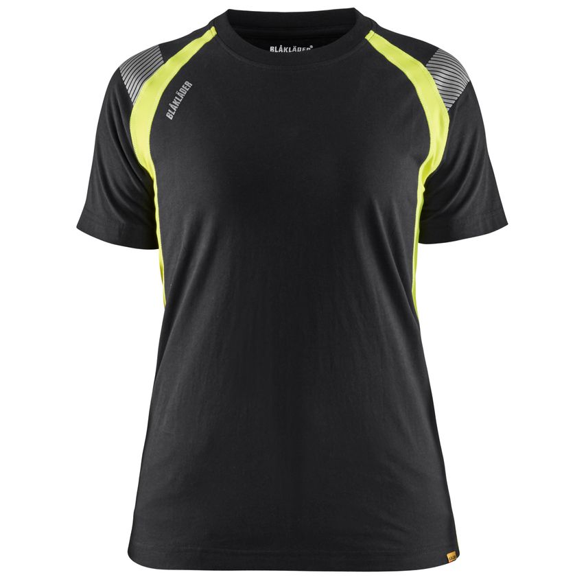 Blaklader Women's T-Shirt 3402 Black Hi-vis Yellow XL