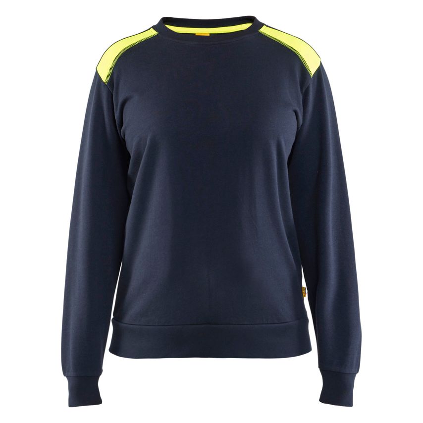 Blaklader Sweatshirt Women 3408 Dark Navy Blue Hi-vis Yellow S