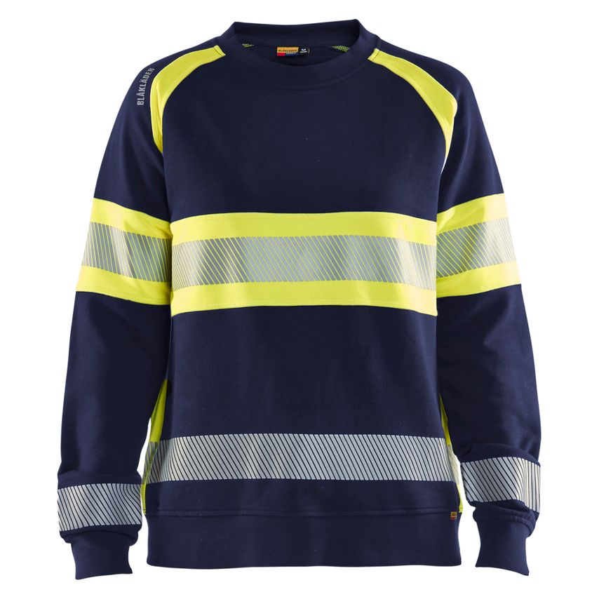 Blaklader Women's Hi-Vis Sweatshirt 3409 Navy Blue Hi-vis Yellow XL