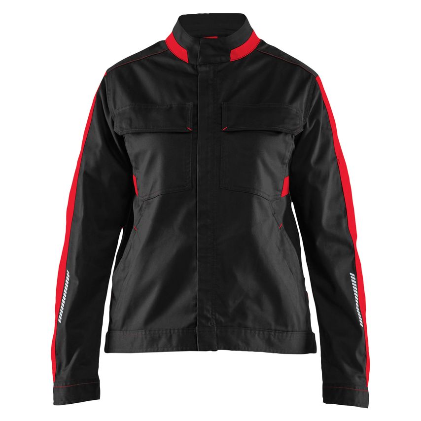 Blaklader Women's Industry Jacket Stretch 4443 Black Red XXL