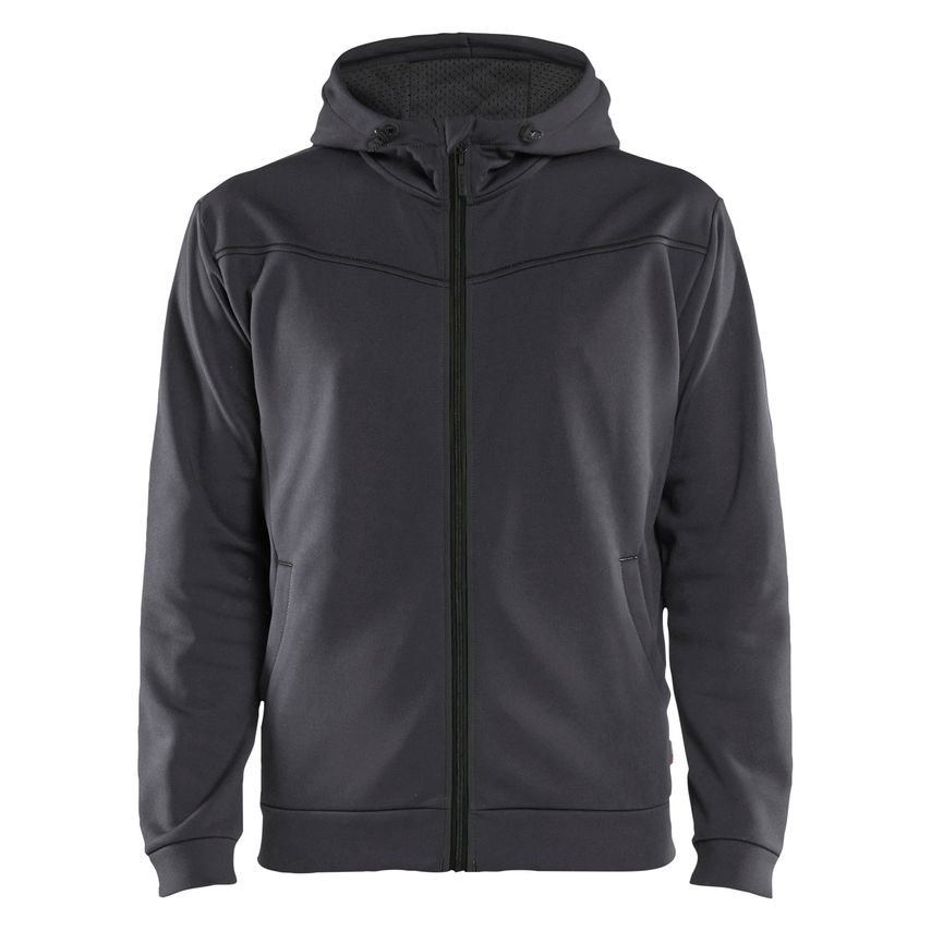 Blaklader Hoodie with Full Zipper 3363 Mid Grey Black 4XL