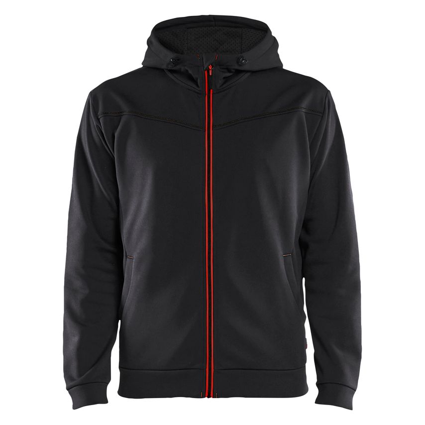 Blaklader Hoodie with Full Zipper 3363 Black Red XXXL